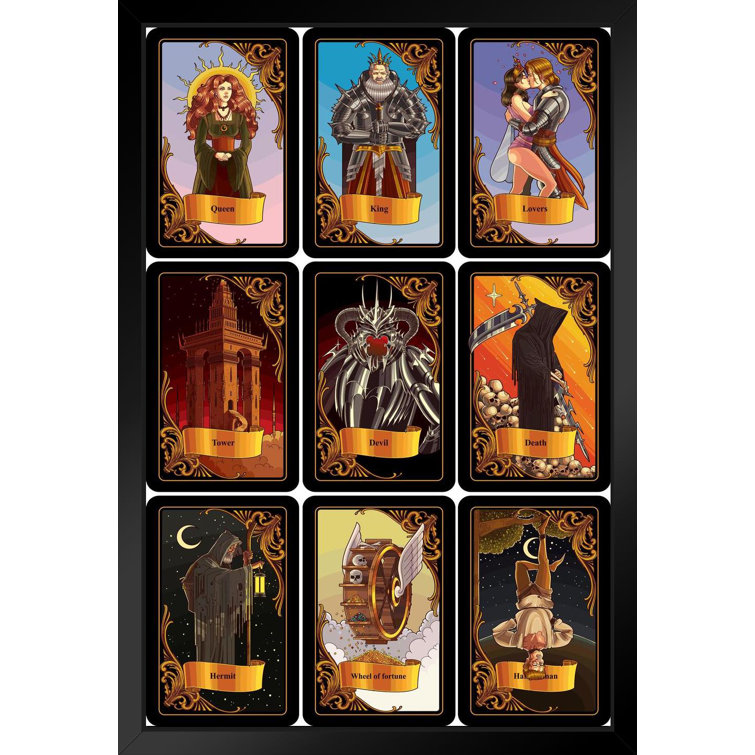 Trinx Tarot Cards Framed On Paper Print Wayfair